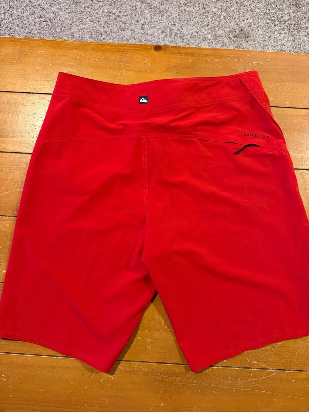 Quiksilver Men's Red Boardshorts with Black Drawcord